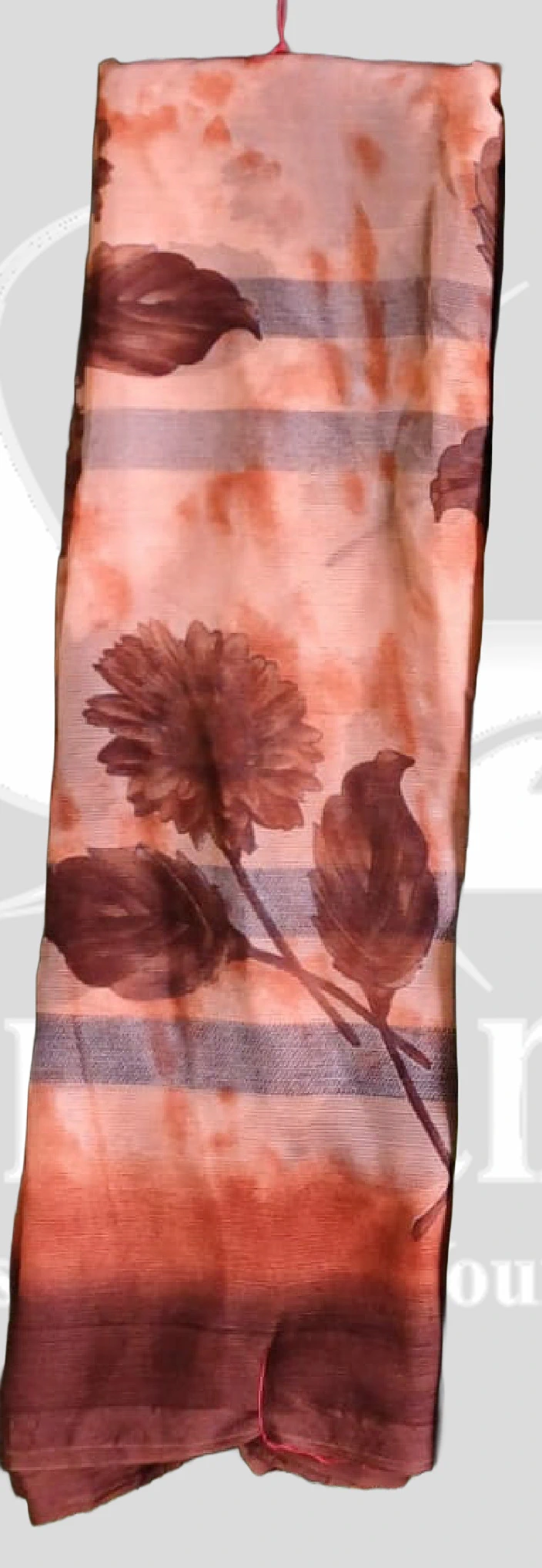 Chiffon Floral Printed Saree &ndash; SANGNI1208 &ndash; Peach Mix